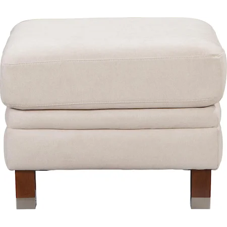 Contemporary Premier Ottoman with Modern Metal-Capped Legs